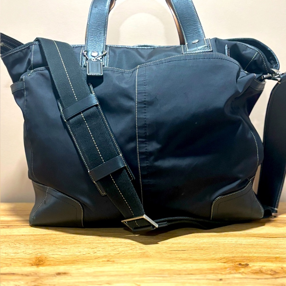 COACH Oversized Leather and Nylon Tote/ weekend bag / work bag